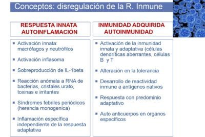 diferencias entre enfermedades autoinmunes y autoinflamatorias